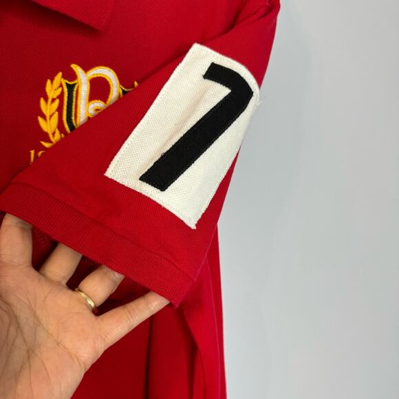 USA Rugby Vintage All American World Class Embroider Polo Shirt Red L - Picture 7 of 7